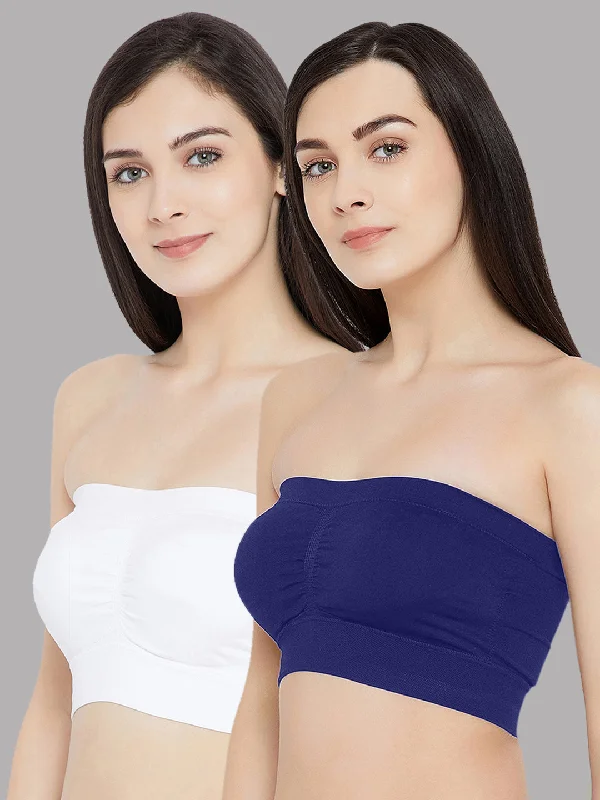 C9 AIRWEAR Seamless Navy & white Tube Bra (Pack of 2)