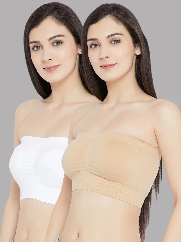 C9 AIRWEAR Seamless  White & Nude Tube Bra (Pack of 2)